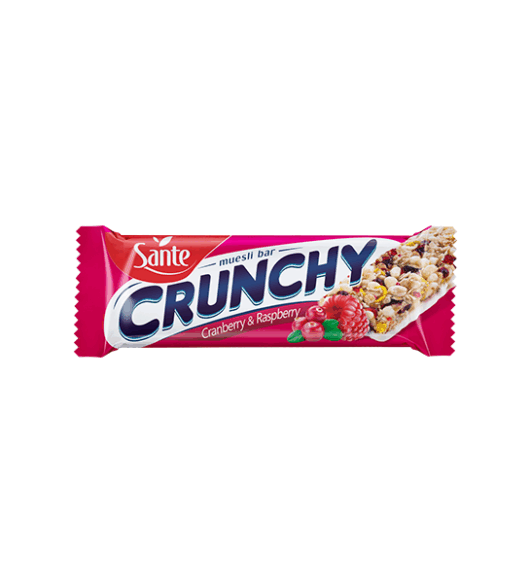 Barre Crunchy Canneberge-Framboise Enrobée De Vanille