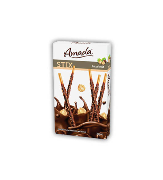 Bâtonnet enrobé chocolat et noisette Amada Stix